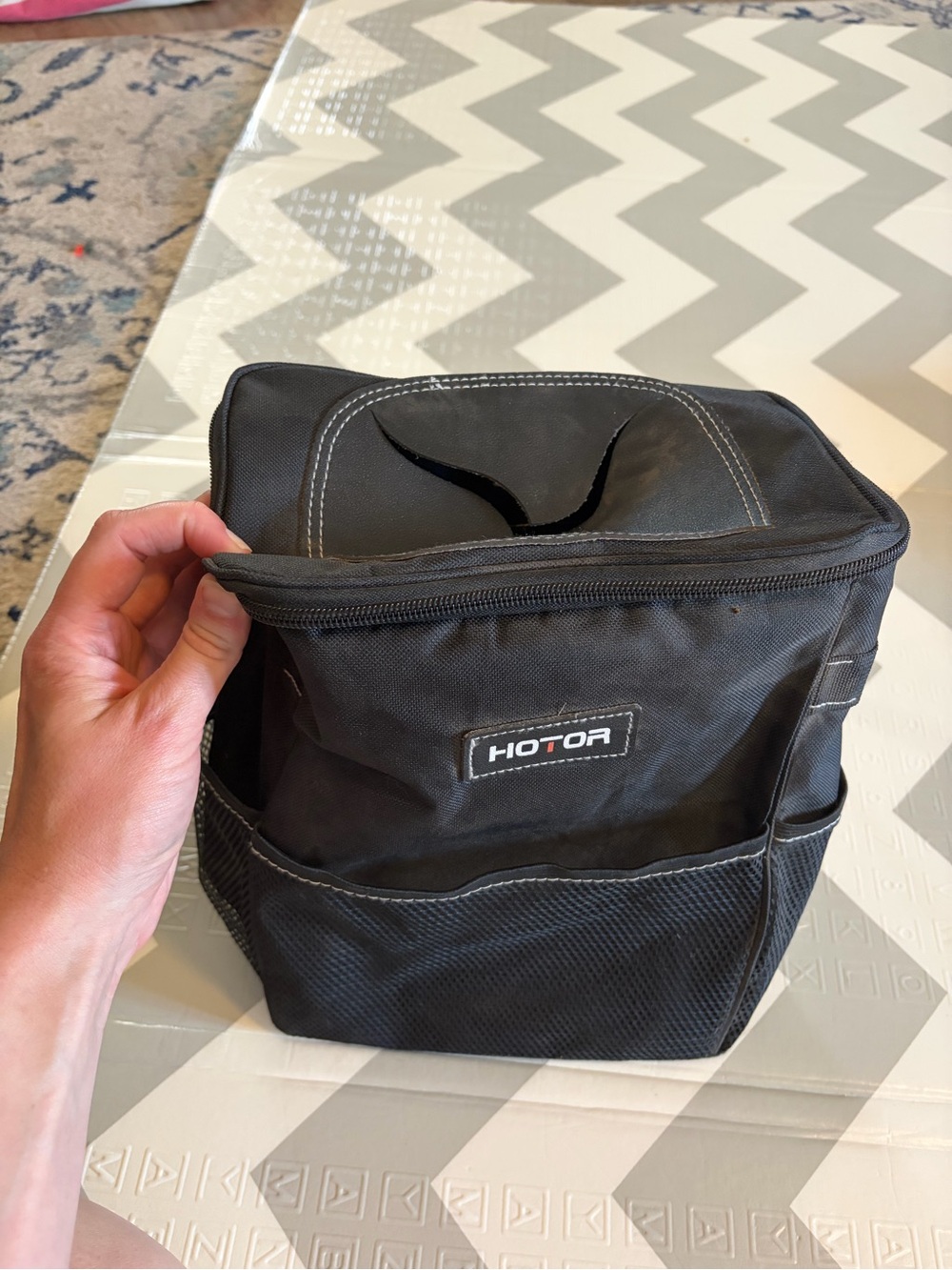 Black Vehicle-Headrest Trash Bag.